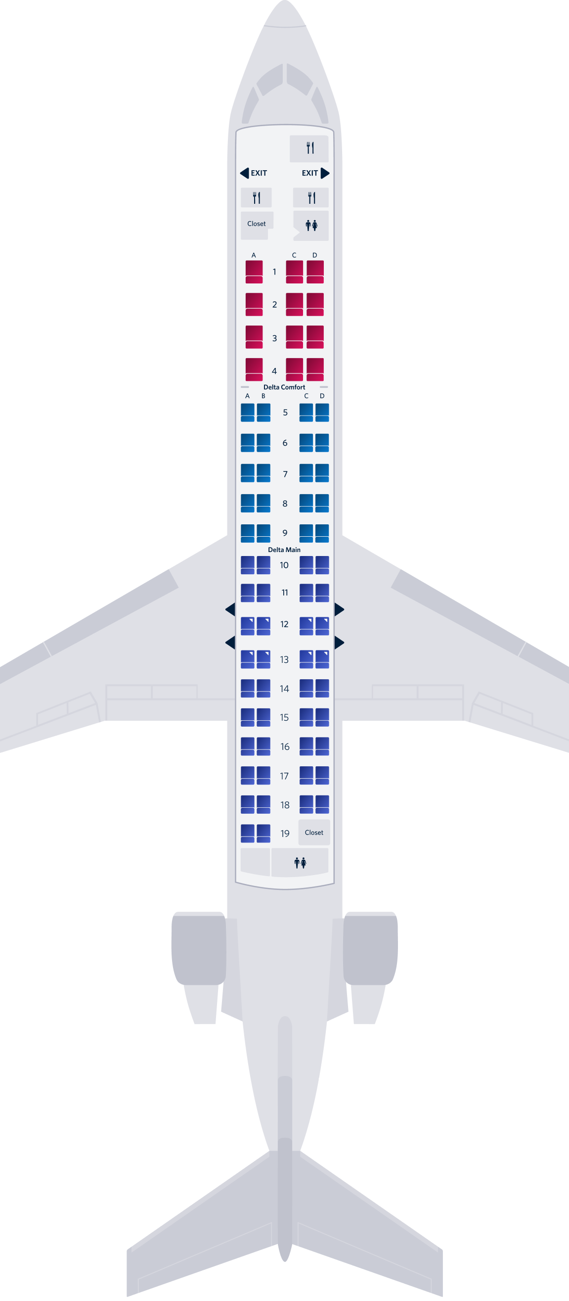 Bombardier CRJ-900-70 Seat Map